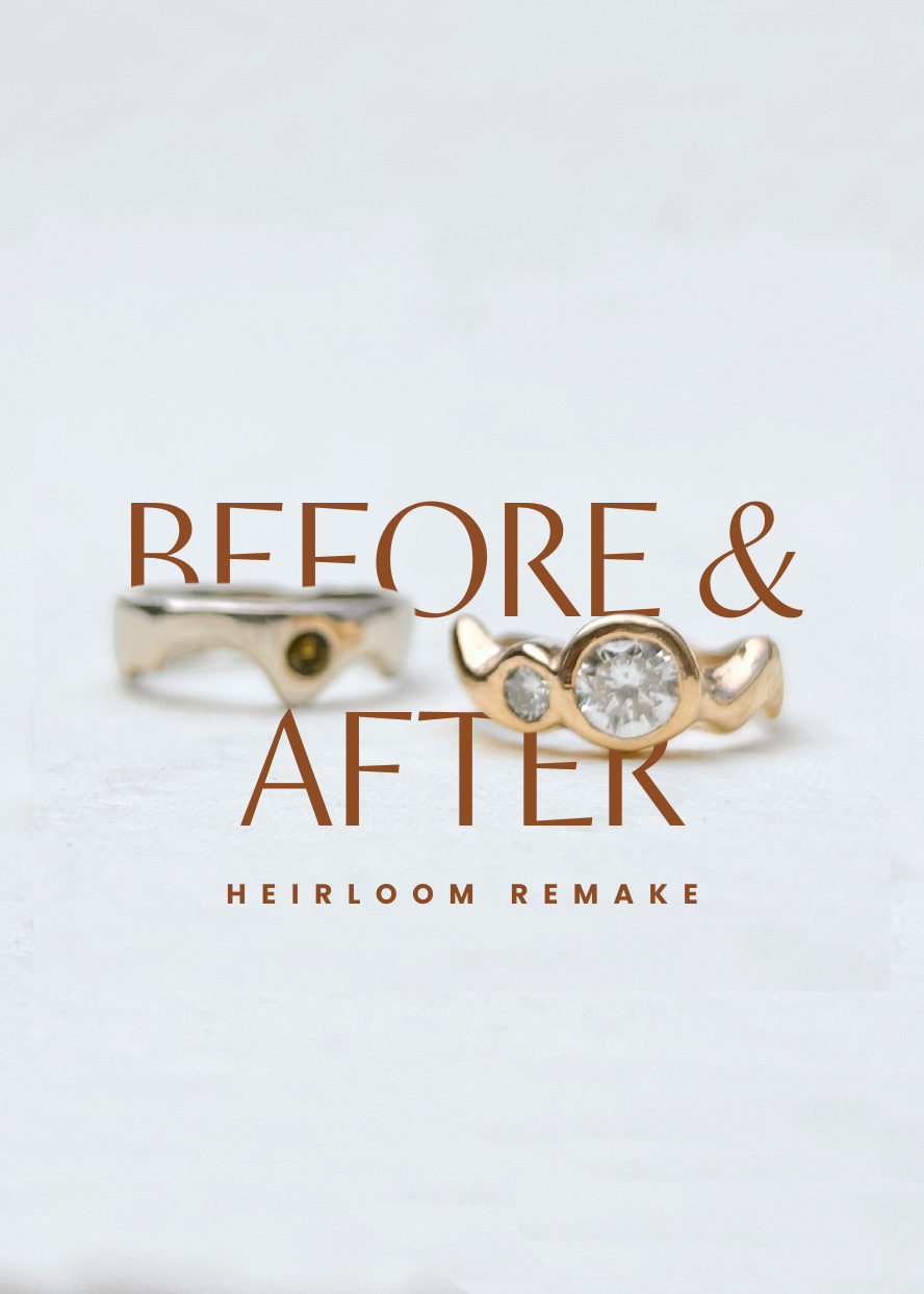 Custom heirloom wedding ring remake: before + after